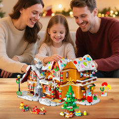 Gingerbread house roof detail with snowy texture and candy accents