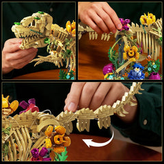 CUBIMANA artful home decor piece featuring a prehistoric garden on a tan skeleton base.