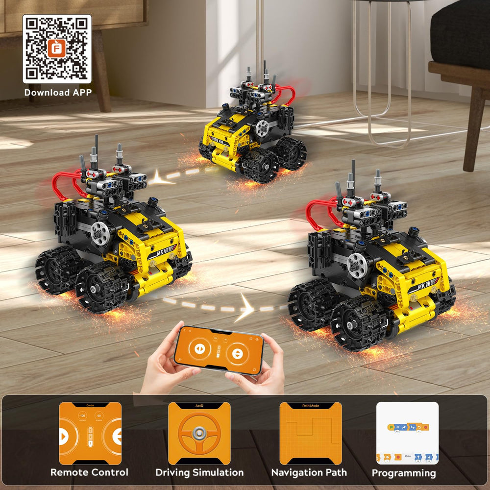 CUBIMANA mech-scorpion construction stimulates problem solving during play.