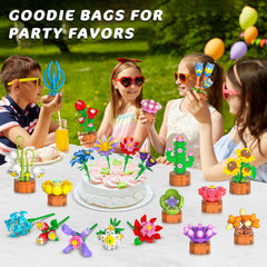 CUBIMANA mini flower blocks close-up for imaginative play and learning.