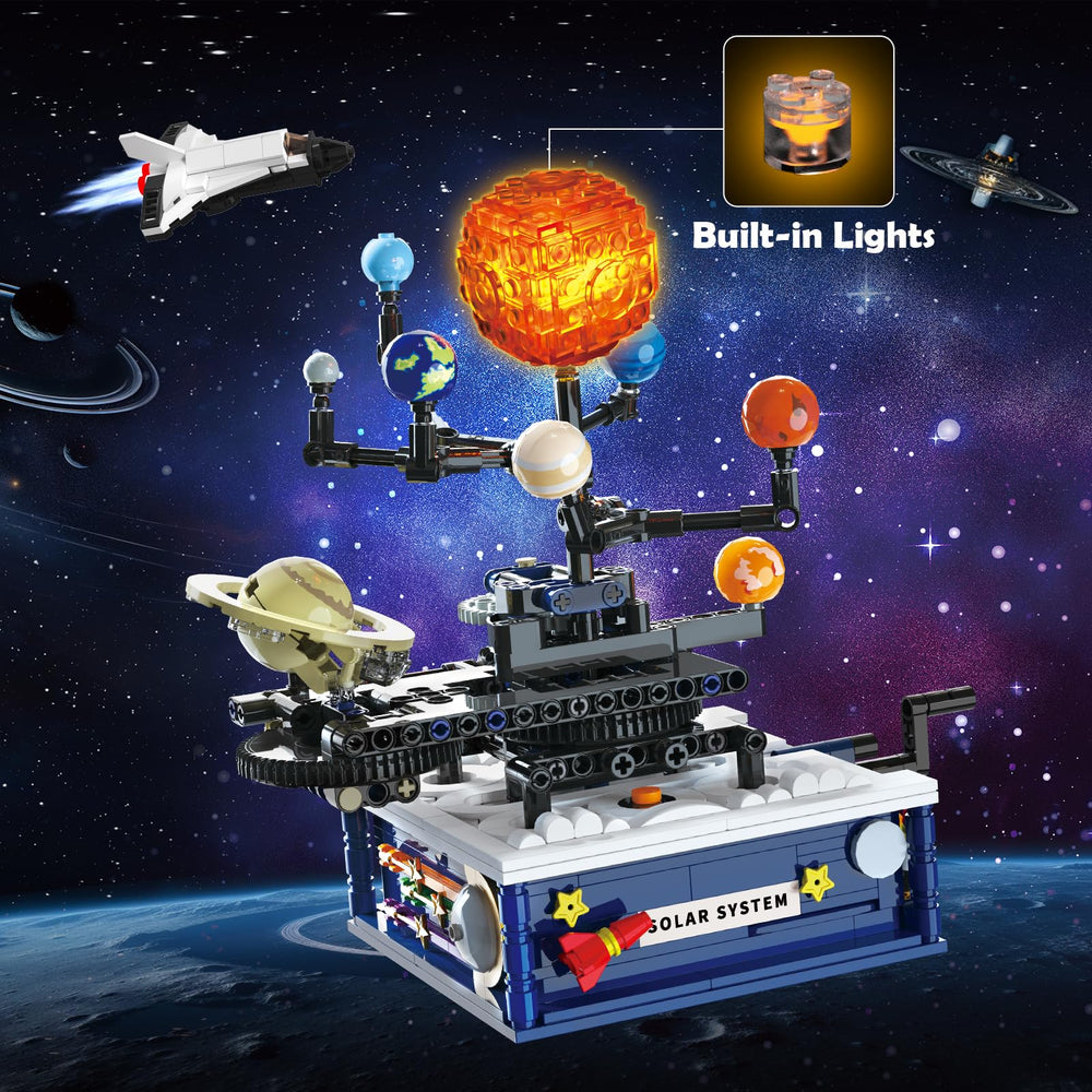 CUBIMANA Solar System light effect highlights sun glow for display
