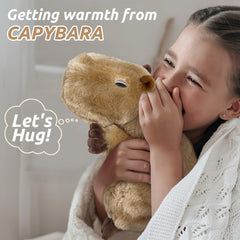 Cuckool Capybara plush lying belly pose for easy play and snuggles.