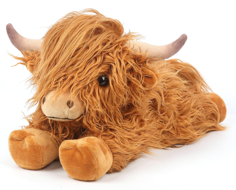 Cuckool Highland Cow plush, 15-inch size, ideal cuddle buddy for kids and collectors.