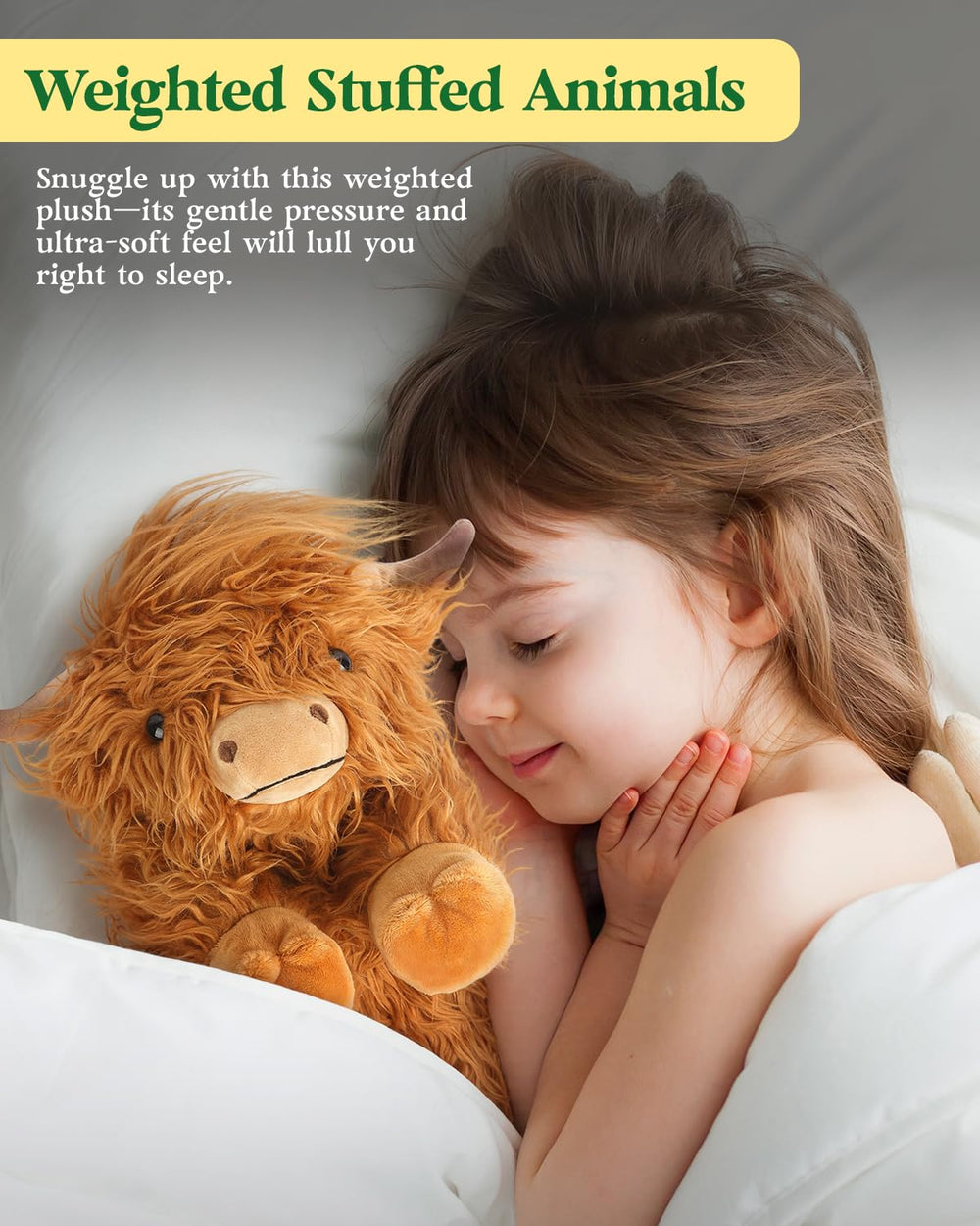 Cuckool Highland Cow plush with cute face, great for bedtime and imaginative play.