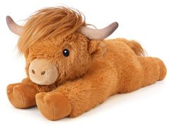 Cuckool Highland Cow plush front view, ideal for cuddling and imaginative play