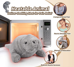 Cuckool Manatee plush belly-rest-position promotes easy snuggle play.