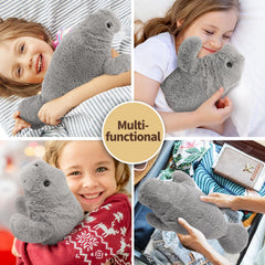 Cuckool Manatee plush microwave-warming offers comforting heat in minutes.