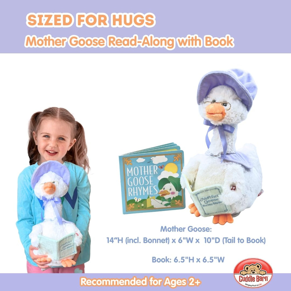 Mother Goose reads rhymes with lifelike beak movement for interactive storytelling.