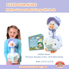 Mother Goose reads rhymes with lifelike beak movement for interactive storytelling.