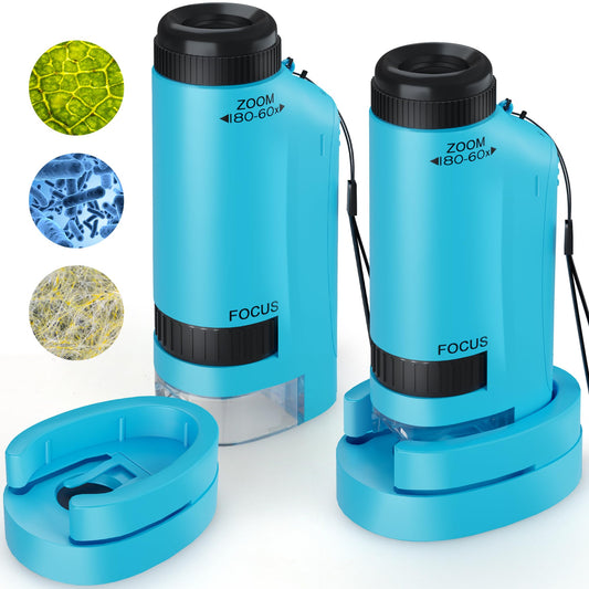 CUKU portable kids microscope with 60x-180x zoom for tiny-world exploration.