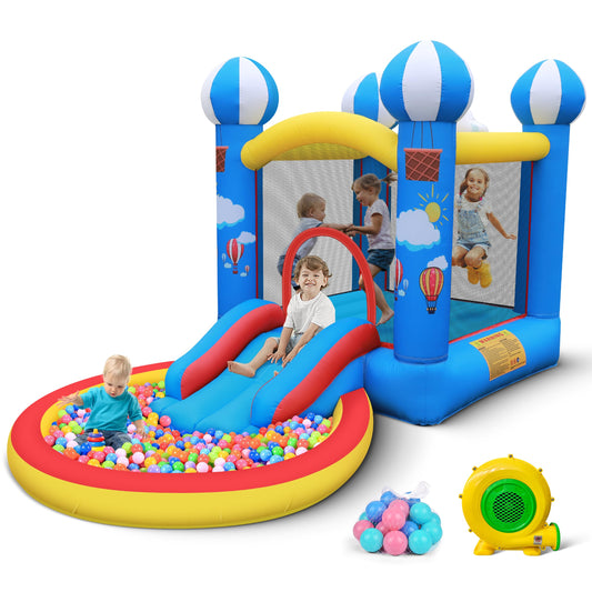 CulaLuva bounce house front view showing durable Oxford fabric for lasting backyard fun