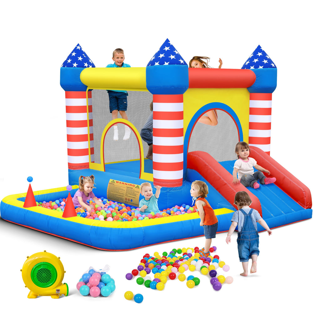 CulaLuva inflatable bounce house 5-in-1 ready for indoor or outdoor fun