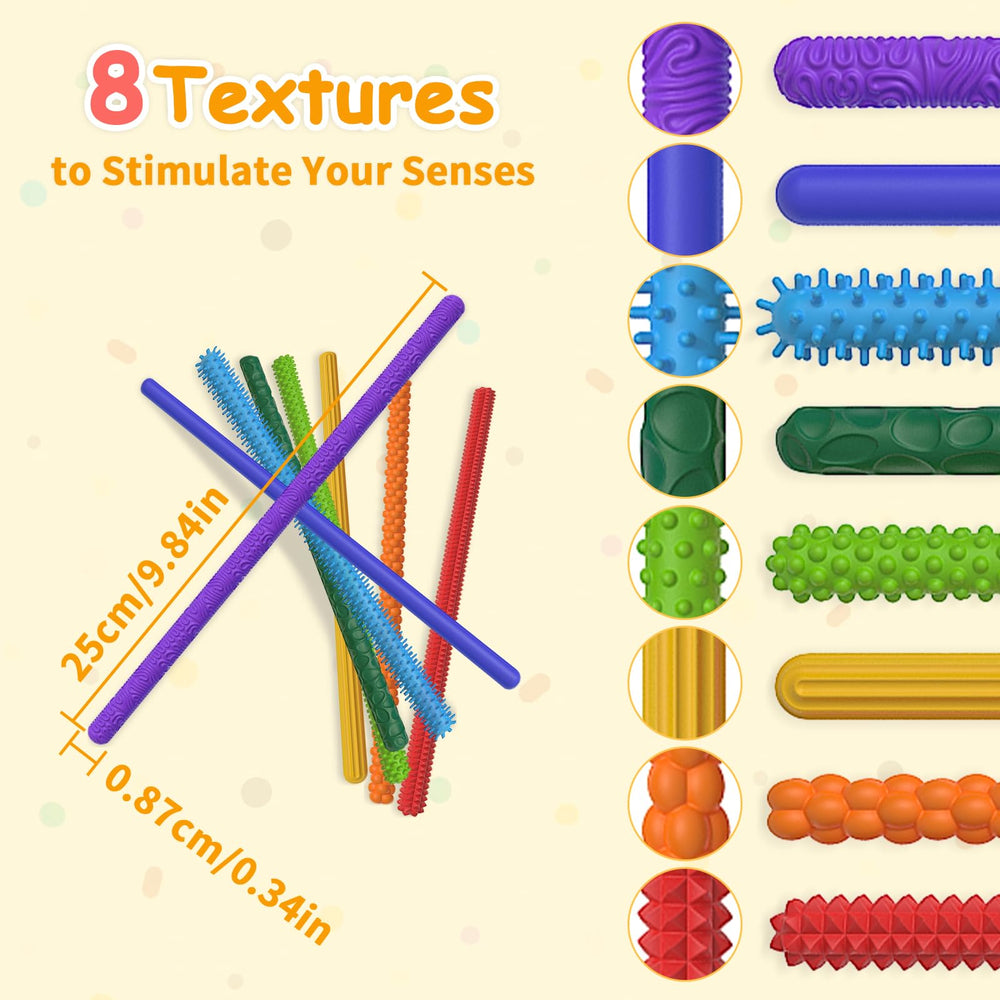 CulivnFud sensory sticks close-up textures highlighting varied tactile input.