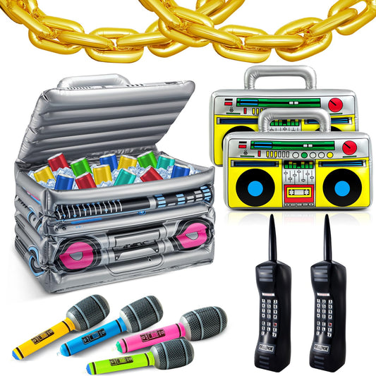 Cunhill inflatable boom box cooler prop enhances retro vibe and photo-worthy moments.