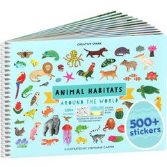 Cupkin Animals Habitat sticker book cover with bright wildlife art for travel entertainment