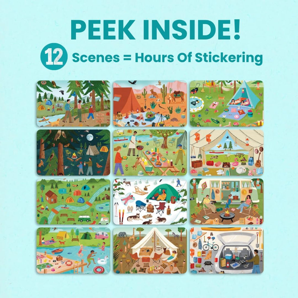 Cupkin Camping Sticker Book coloring page 2 offers colorful, imaginative scenes