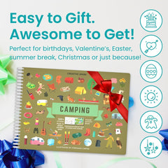 Cupkin Camping Sticker Book: portable, travel-friendly activity for kids