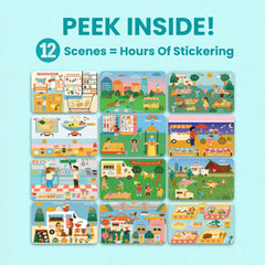 Cupkin Food Truck Adventure scene 5 with stickers supports quiet screen-free fun.