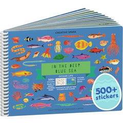Cupkin Ocean 500+ sticker book cover—engaging sea art for travel-ready kids.