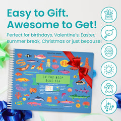 Cupkin Ocean 500+ sticker book scene-6—travel-friendly activity for planes, cars, or waiting rooms.