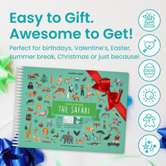 Cupkin Safari Animals travel activity book makes a thoughtful gift for kids.