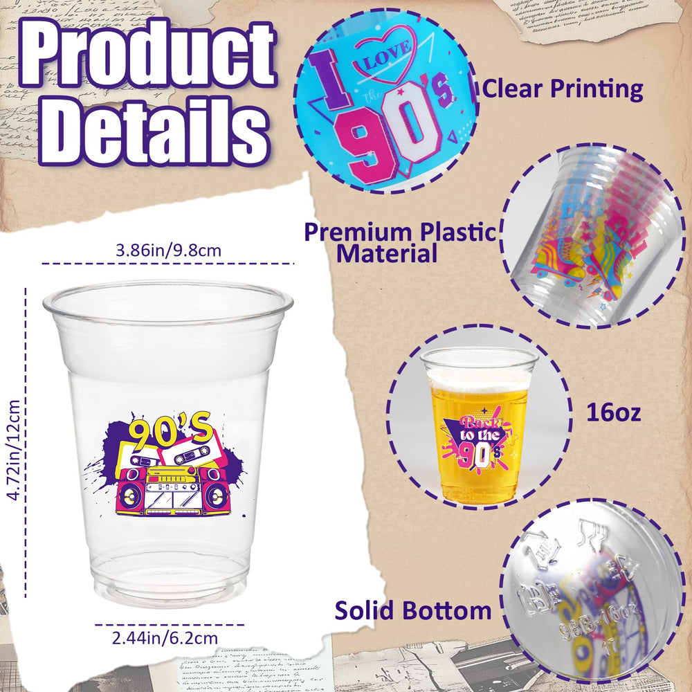 CUPLOOV 90s disposable party cups streamline cleanup after celebrations