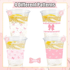 CUPLOOV pink bow cup vintage bow design for nostalgic bridal shower styling.