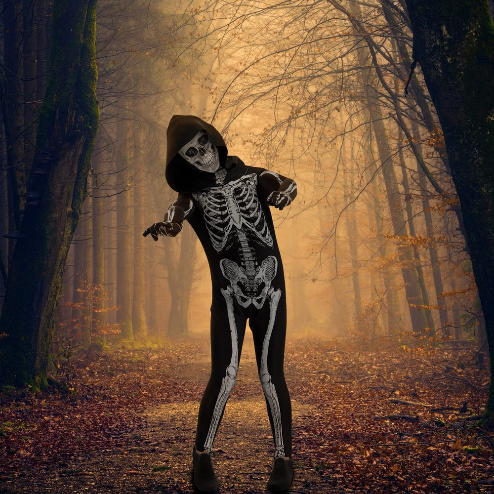 Cupohus skeleton mask with hooded jumpsuit inclusion