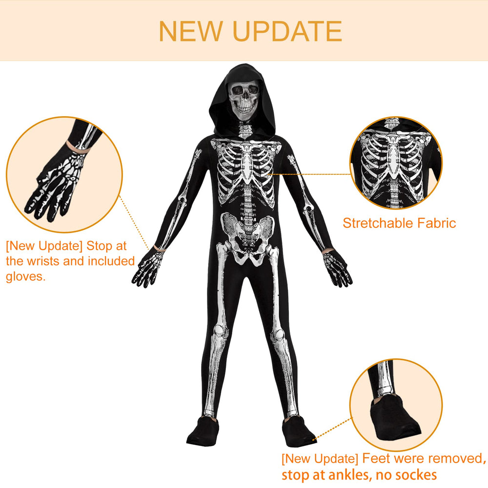 Cupohus skeleton jumpsuit back print for spooky photos