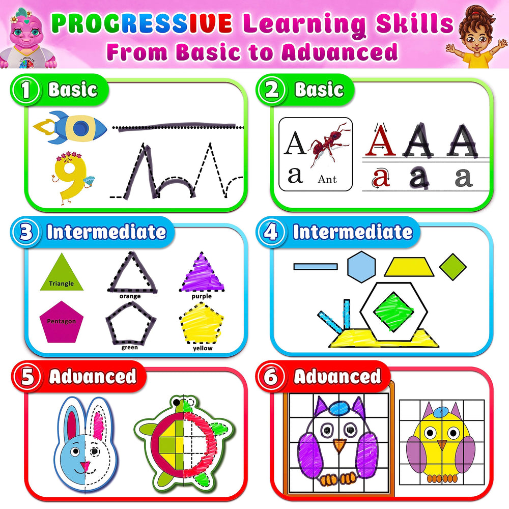 Curious 2 Learn educational toy with laminated dry-erase pages.