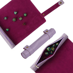 Cusdie 2-in-1 dice mat with rolled scroll design for portable play.