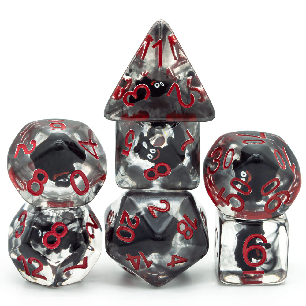 Cusdie bat-filled DND dice set makes a playful gamer gift