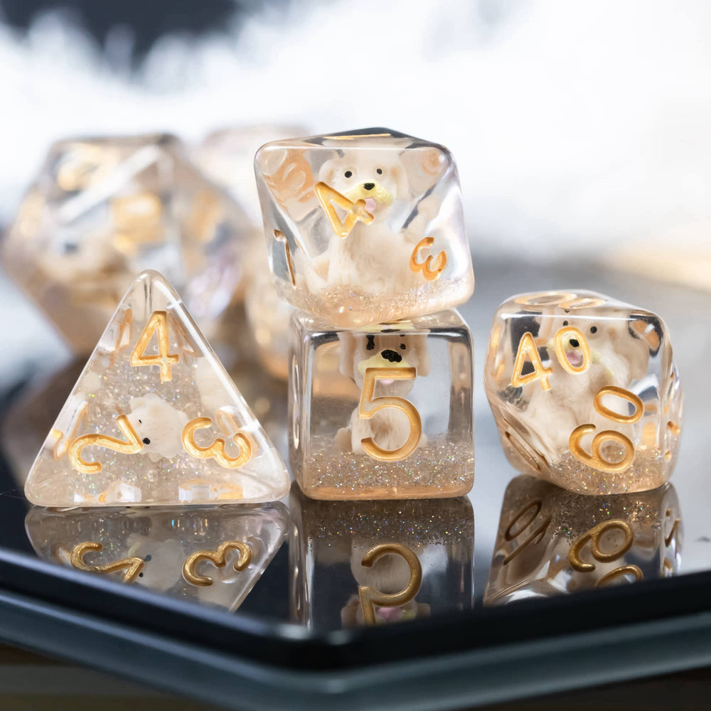 Cusdie complete D4–D20 dice set for diverse RPG sessions.
