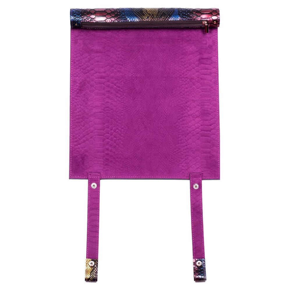 Cusdie rolled-dice tray in compact scroll form for easy travel