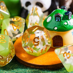 Cusdie seven-piece DND dice set ready for your campaign