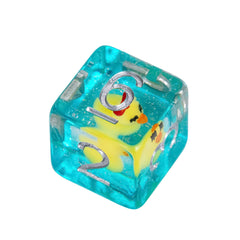 Transparent resin dice from Cusdie DND Dice Set catching light