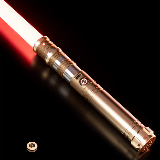 CUSTOM SABER RGB light saber with color-changing blade for immersive cosplay and dueling.