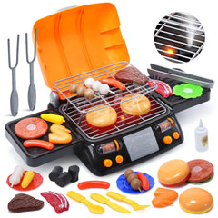 CUTE STONE cooking toy BBQ 2-layer setup for imaginative pretend grilling fun.