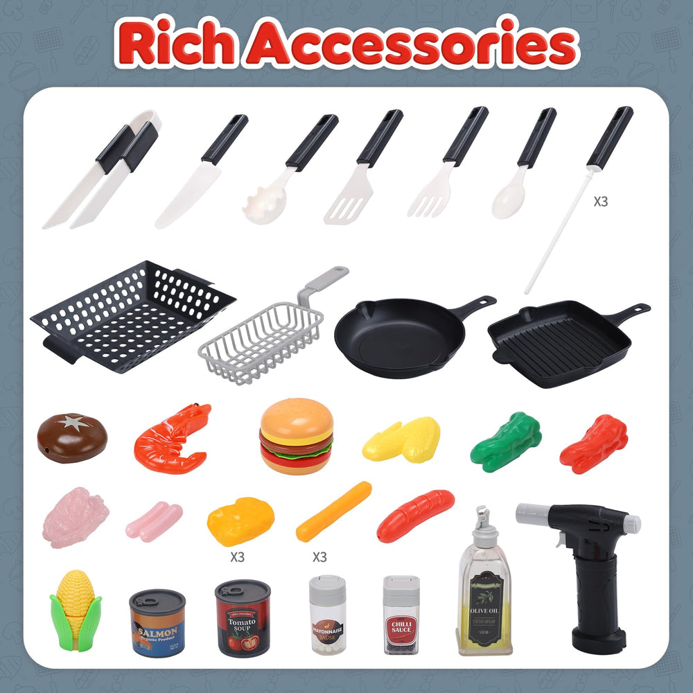 CUTE STONE kid tools complete the cooking setup for pretend parties.