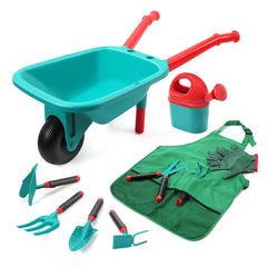 CUTE STONE kids gardening tool set with wheelbarrow, ideal for outdoor play