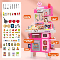 Cute Stone Kids Kitchen Playset 40-inch height suited for upright, comfortable play.