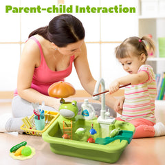 CUTE STONE Play Sink Detachable Drain Rack supports tidy pretend kitchen setup