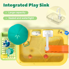 Cute Stone Play Sink featuring utensils set for complete pretend meals.