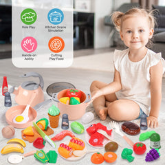 Cute Stone toy food set features pretend meals for safe, hands-on cooking role play.