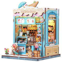 CUTEBEE Bella Ice Cream Book Nook front view, decorative shelf display.