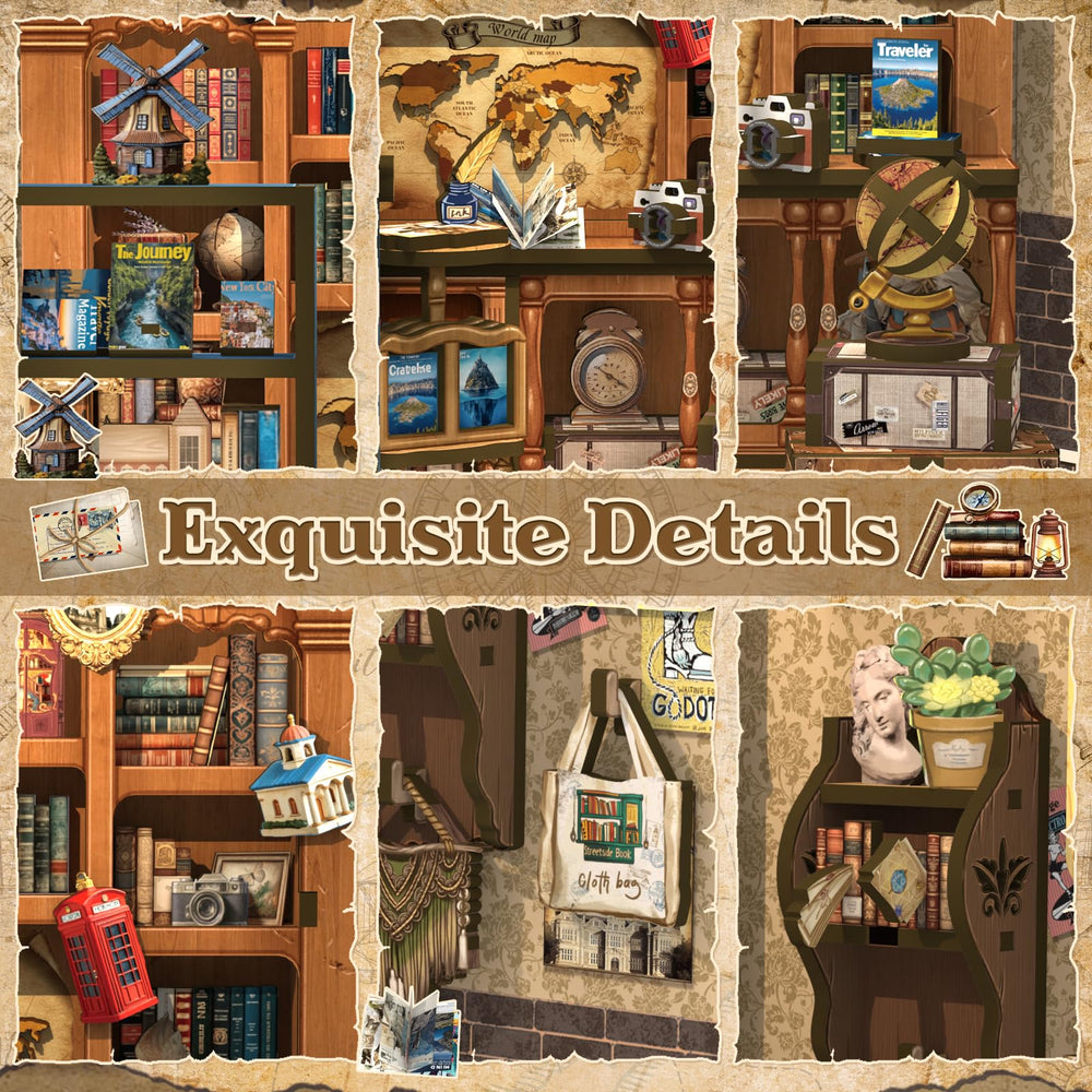CUTEBEE Book Nook Kit includes complete contents for a smooth build