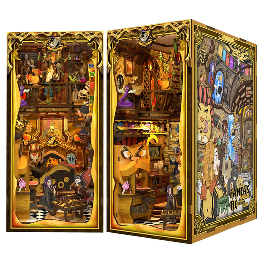 CUTEBEE Book Nook Kit cover-front view for charming bookshelf decor