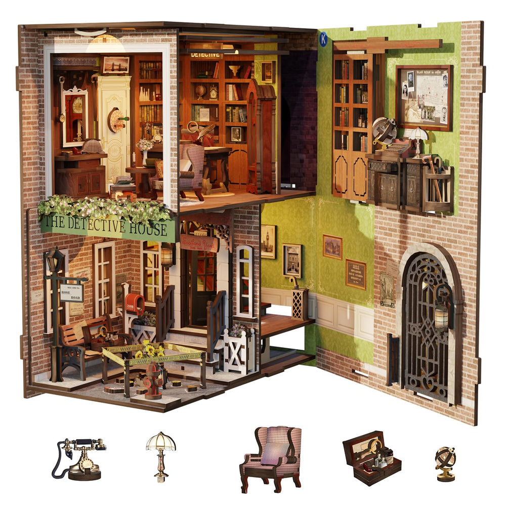 CUTEBEE Book Nook Kit DIY dollhouse assembly for creativity