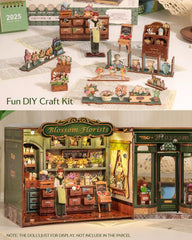CUTEBEE Book Nook Kit interior diorama with miniature florist details