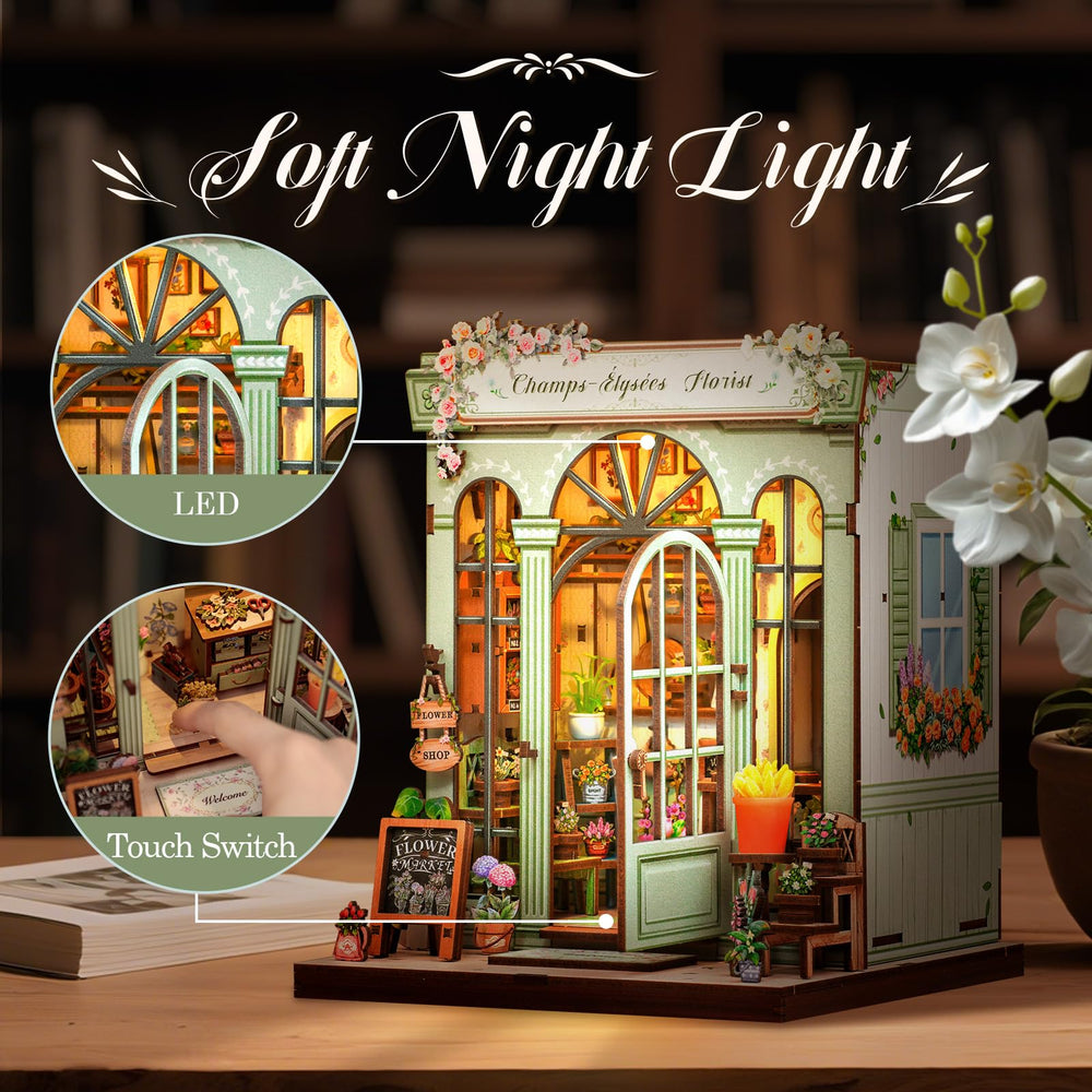 CUTEBEE Book Nook Kit miniature bakery shelf detail boosts charm on shelves